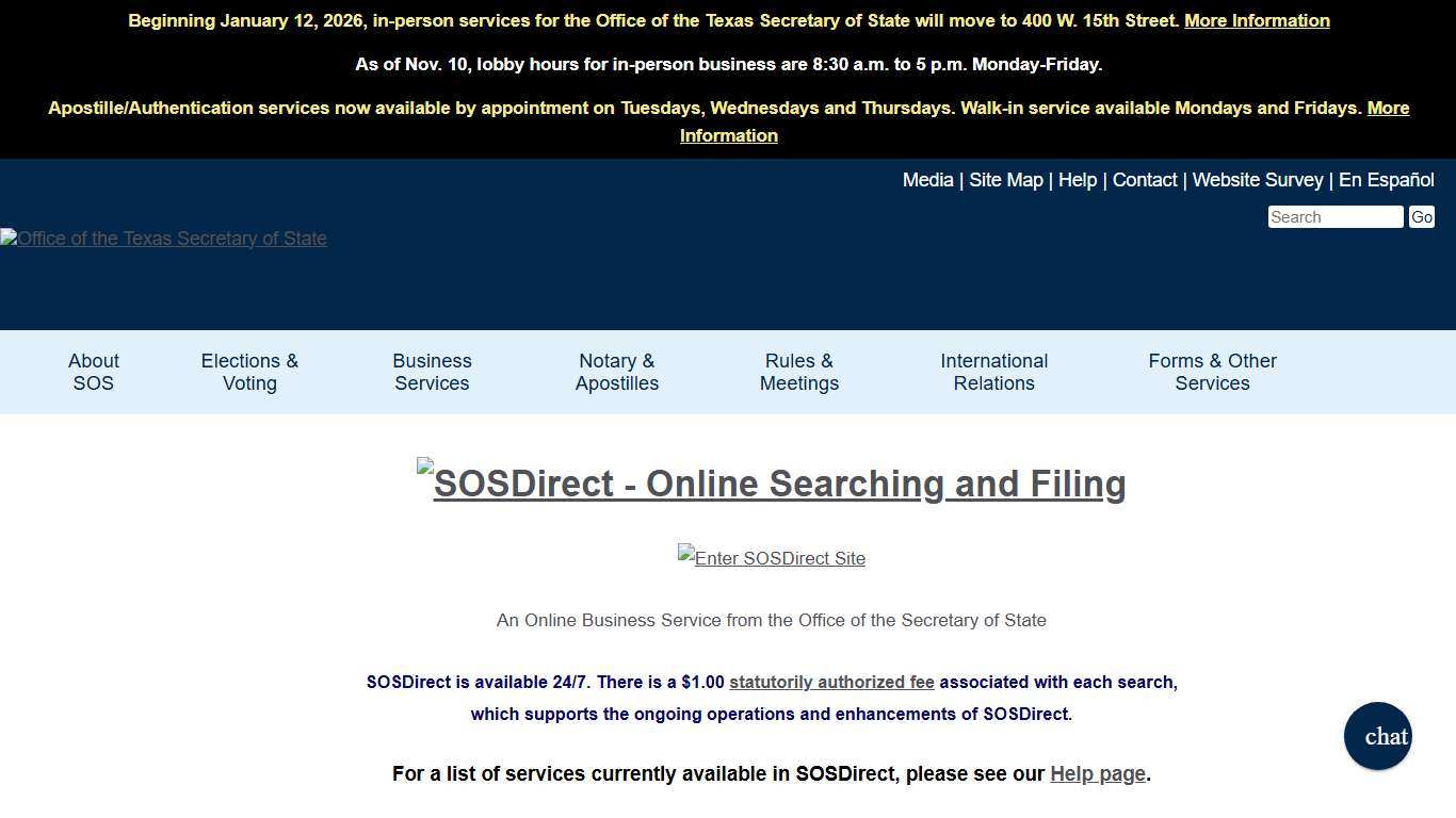 SOSDirect - An Online Business Service from the Office of the Secretary of State